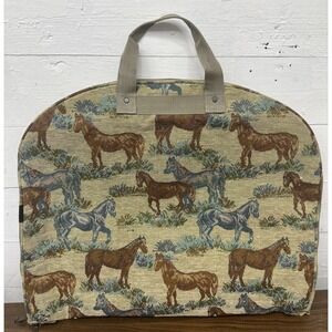 Men's And Women's Vintage Horse Garment And Carry Bag Color Brown Blue Zip Up...
